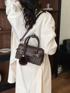 Crossbody shoulder bag for women stylish woven design top handle handbag casual daily commuting purse