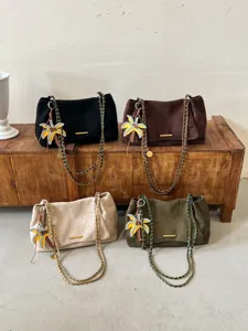 Women fashion suede shoulder bag summer new style chain crossbody bag elegant underarm bag