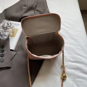 Classic quilted chain vanity shoulder crossbody bag for women, luxury style handbag.