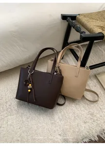 Borsa secchiello donna minimalista grande capacità pelle PU borsa a tracolla elegante moda