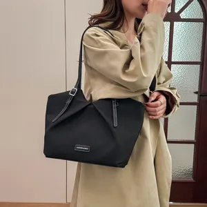 Borsa tote nera elegante da donna grande capacita borsa a spalla retro borsa casual giornaliera