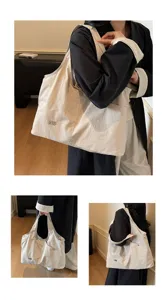 Casual oxford cloth shoulder bag large capacity multifunctional tote bag daily wear