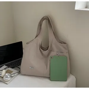 Casual minimalist Oxford cloth tote shoulder bag, large capacity multi-functional design for daily use.