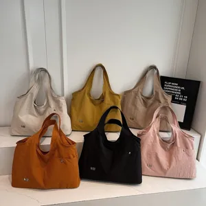 Oxford cloth tote bag, casual large capacity shoulder bag, multi-color underarm bag detail.