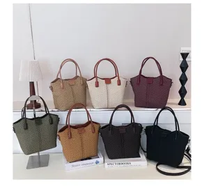 Stylish chevron pattern shoulder bag and handbag set, casual crossbody bag for women daily use.