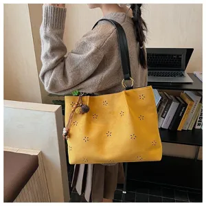 Koranischer Stil Wildleder Schulter Shopper Tasche mit Blumen Ausschnitt für Herbst Damen.