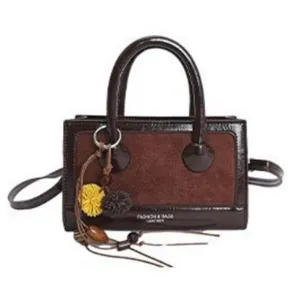 Sac à main vintage en patchwork pour femme, sac bandoulière rétro en cuir PU avec lanière.