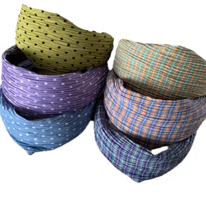 Diadema ancha de tela retro cuadros lunares banda para el pelo accesorios bonitos mujer