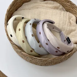 Cerchietto In Raso A Pois In Stile Retro Francese Con Spugna Accessorio Per Capelli Per Donne