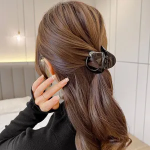 Elegante pinza de pelo transparente para mujer, pinza grande de tiburón para peinados elegantes.