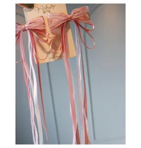 Pinza de pelo Hanfu para niños lazo lindo cinta larga estilo antiguo princesa accesorio