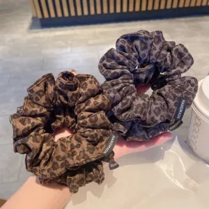 Fascia per Capelli con Stampa Leopardo Retro per Donna Autunno Inverno Alta Elasticità Accessorio per Capelli in Tessuto Fatto a Mano