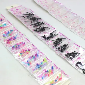 Orecchini a Bottone in Plastica Orecchini di Cura per Piercing all'Orecchio Colorati Neri Trasparenti Orecchini a Bottone con Testa Tonda
