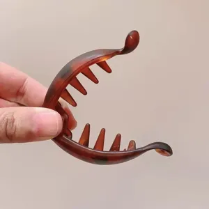 Molla per capelli banana leopardata da donna, grande fermaglio elegante per acconciatura.