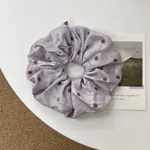 Coletero de pelo con lunares morados chic coreano para mujeres elegante soporte de coleta accesorio