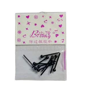 Orecchini in plastica nera design fiammifero anti-allergico per piercing all'ingrosso
