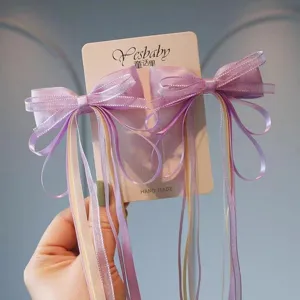 Pinzas de pelo Hanfu para niños lazo de cinta estilo hada princesa china tocado encantador