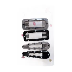 Juego de pinzas para el cabello de metal negro plateado horquillas accesorios de moda