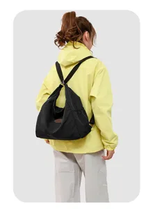 Japanese minimalist women large capacity multi-purpose canvas shoulder backpack casual tote bag