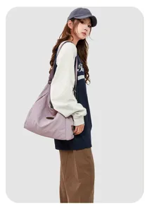 Casual Japanese minimalist large capacity shoulder tote bag lightweight daily lifestyle use