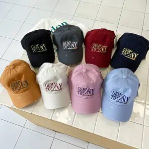 Distressed embroidered baseball cap for kids and adults, casual sun protection fashion hat.