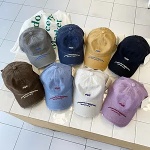 Cappellino da baseball slavato con ricamo di lettere, cappello casual per bambini e adulti.
