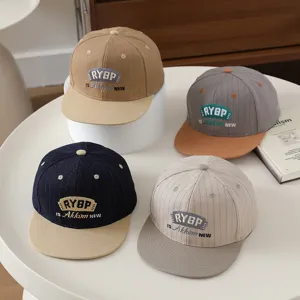 Children hip-hop baseball cap trendy striped duck tongue hat for boys and girls autumn new