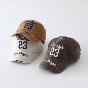 American retro washed embroidered baseball cap set, casual trendy sun protection hat for all.