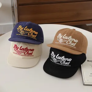 Gorra de Béisbol de Algodón para Niños con Bordado de Letras Ala Plana Ajustable Hip Hop Streetwear para Niños y Niñas