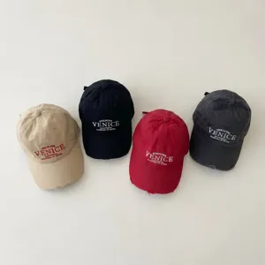 Kids retro baseball cap stylish letter embroidered children sun hat spring autumn 4 colors