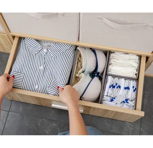 Organizador de cajones de tela para ropa interior, calcetines, sujetadores y almacenamiento de ropa.