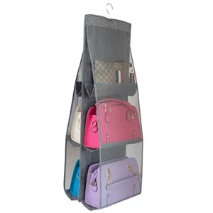 Organizzatore per borse da armadio, custodia multi-livello con tasche in rete trasparente.