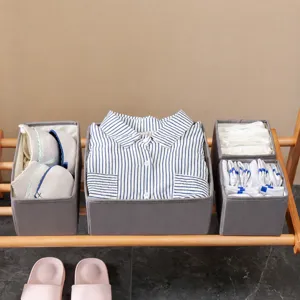 Caja de almacenamiento de tela compartimentada para ropa interior calcetines y sujetadores.