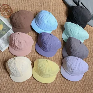 Colorful quick-dry baseball cap summer thin breathable short brim sun hat for kids and adults
