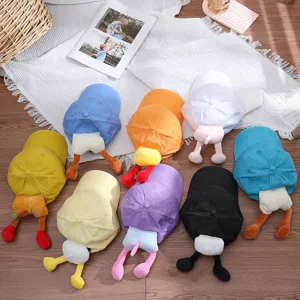 Cute kids baseball cap with funny plush animal legs summer breathable sun protection baby hat