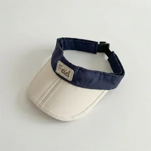 Kids summer sun visor hat color-blocked empty top sun protection cap for stylish children outdoor