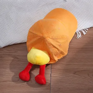 Kids novelty baseball cap with funny plush legs detail, cute cotton sun hat for boys and girls summer.