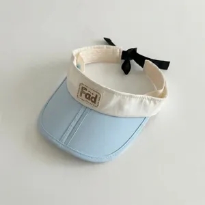 Kids empty top sun hat summer fashion color block sun protection baby visor hat view