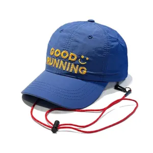 Kids quick dry sun protection baseball cap with adjustable chin strap for outdoor activities.
