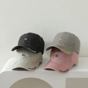 Kids And Adults Cotton Baseball Cap Letter Embroidery Casual Adjustable Curved Brim Sun Protection Dad Hat