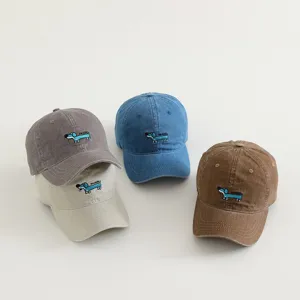 Children cute embroidered baseball cap autumn thin breathable sun hat soft brim kids casual hat