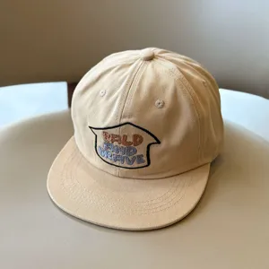 Gorra de béisbol beige para niños sombrero ala plana elegante protección solar verano transpirable