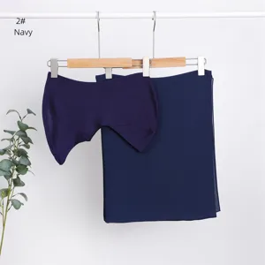Modal inner cap and matching chiffon scarf set, breathable and stretchy navy blue design.