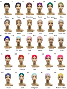 Modale Kreuz vorne innere Hijab Kappe islamischer Turban Kopfbedeckung atmungsaktiv 28 Farben