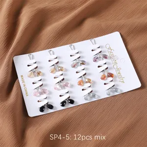 U-shaped scarf clips crystal bead hair pins shawl fixing buckles mixed set 12pcs