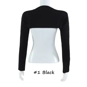 Manches bolero en coton modal noir protection solaire chauffe-epaules anti-UV respirant