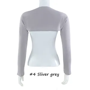 Modal protection solaire bolero shrug manches gris bras couverture haut d'ete respirant