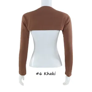 Manchettes de Protection Solaire en Coton Modal Respirant pour Femmes Couleur Unie Anti-UV Boléro Shrug Accessoires
