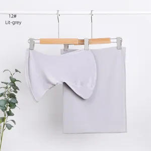 Modal solid color breathable elastic inner cap and long scarf set in light grey color