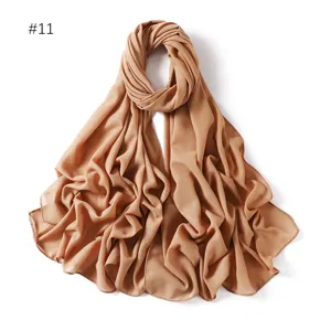 Shimmery glitter pearl chiffon long hijab scarf for women elegant Muslim head wrap